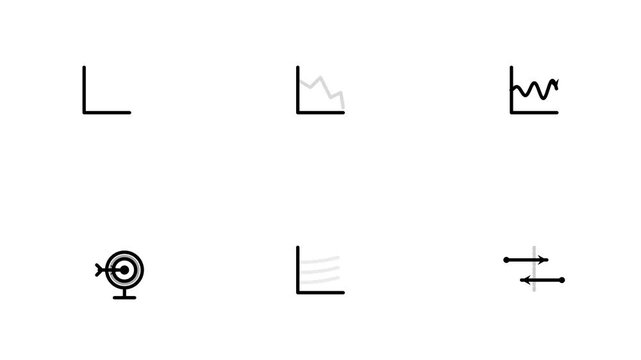 Data Analytics Chart Arrow Icons Minimalist Loop