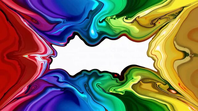 Abstract Colorful Frame Surrounding White Center Video.