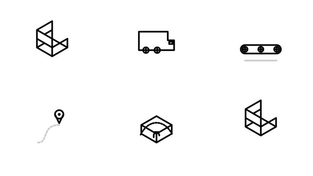 Logistics and Packaging Vector Arrows Realistic Physics Loop