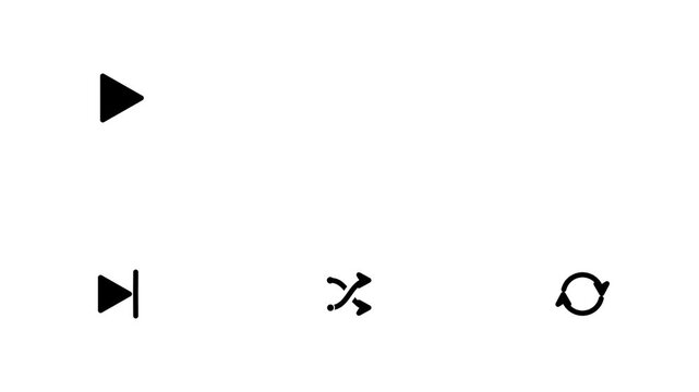 Media Player Controls UI Arrow Icons Minimalist Loop