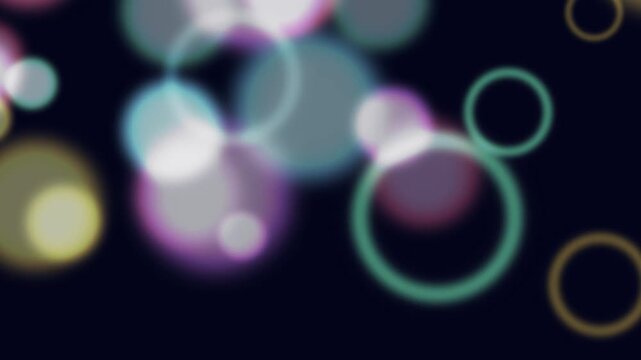 Drifting bokeh orbs entering causing blue brain outline pulsing dimming scaling to show depth