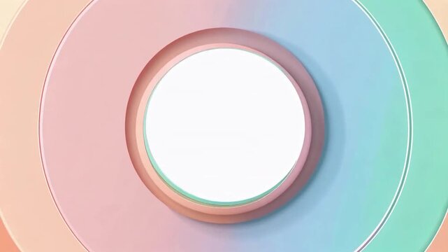 Abstract Pastel Concentric Rings For Video Visuals.