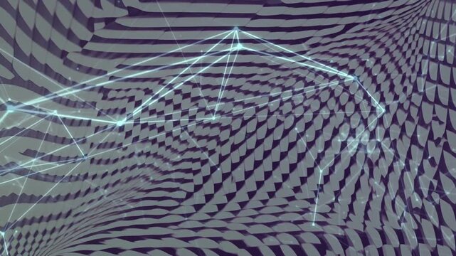 Glowing node network lighting up from lower-left ripple, forming links and visualizing connectivity