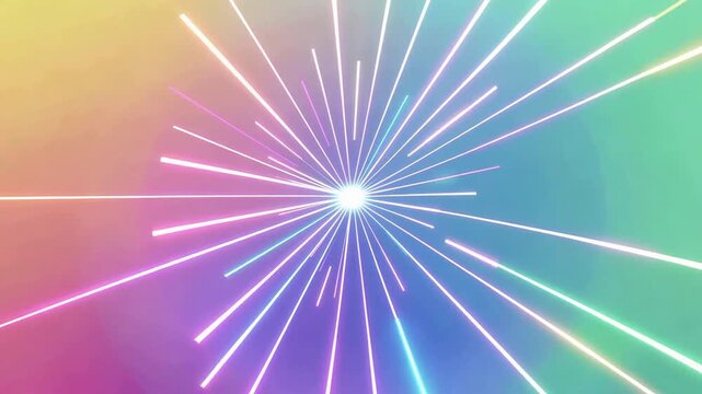 Colorful Abstract Light Burst In Motion.
