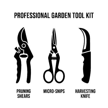 Gardening tools for pruning and cutting.