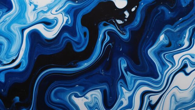 Hypnotic Japanese Suminagashi Marbling Cinematic Macro Background Video Traditional Art