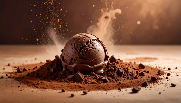 Delicious Chocolate Ice Cream Ball