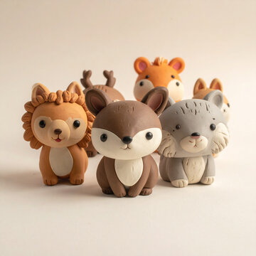 Adorable clay forest creature toys