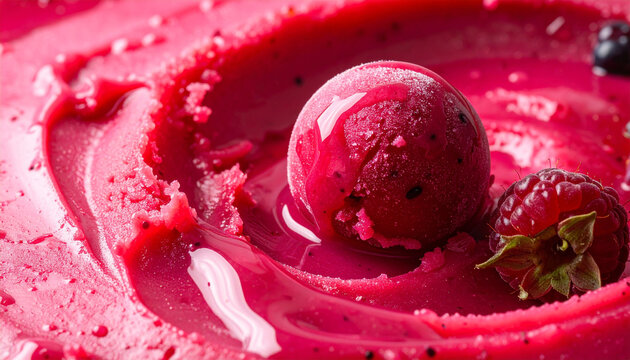 Refreshing Scoop Of Pink Sorbet