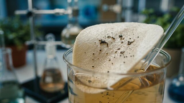 Water purification chemistry green chemistry filter paper laboratory glassware pipette liquid sample clear solution eco friendly experimental