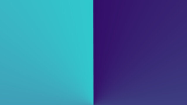 A split screen background, featuring a bright, cyan color on, the left side, and a deep, dark blue color, on the right, side, creating a, sharp vertical contrast, between the two, distinct color tones
