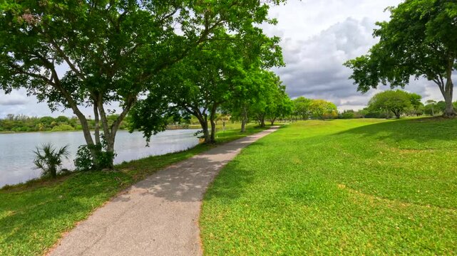 Scenic ride through a park