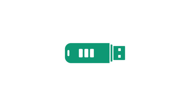 Green USB Flash Drive Device.