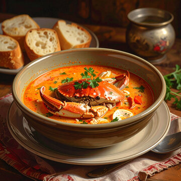 Delicious Spicy Crab Seafood Soup