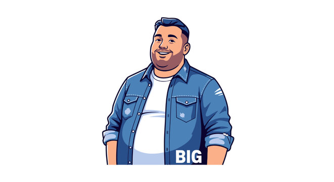 Friendly bearded man in denim shirt and white tee