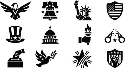 Naklejka premium Patriotic memorial day symbols and icons on may 27 usa