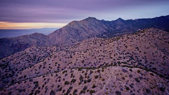 Drone footage capturing the texture of desert rock formations