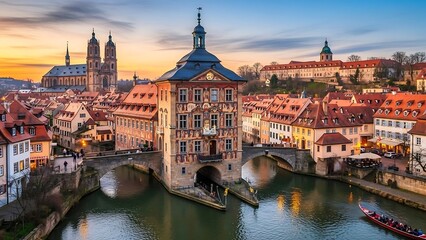 Obraz premium Charles Bridge in Prague at sunset.