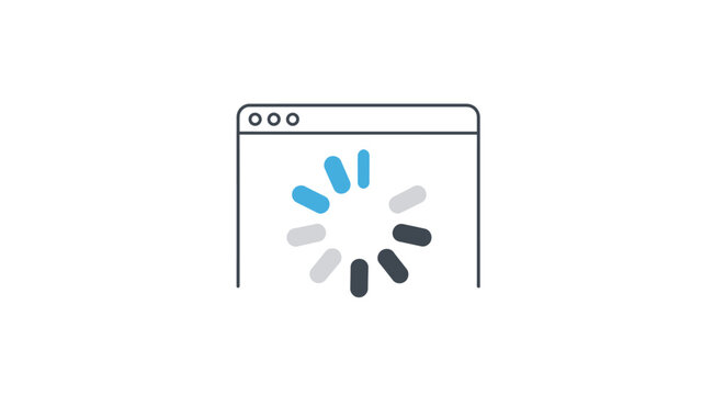Loading animation on computer screen.