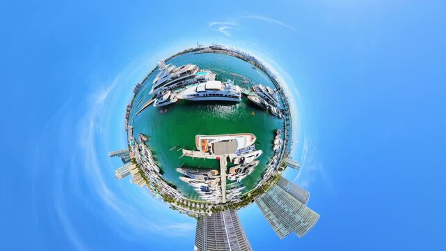 Yachts on top of a tiny planet