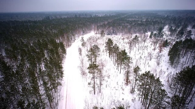 Aerial capture of freshly fallen snow blanketing Michigan&rsquo;s Upper Peninsula