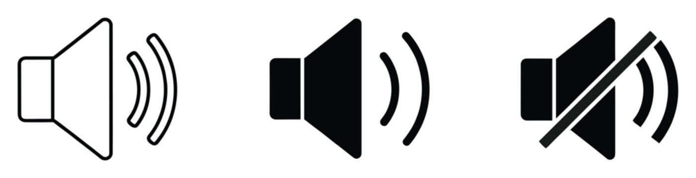 Speaker and mute symbols for intuitive audio control in user interface designs