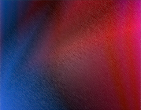Vibrant brushed metallic surface bathed in intersecting blue and red light, creating an energetic abstract backdrop ideal for tech, music, or nightlife themed designs.