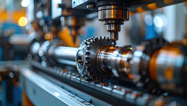 Precision Cnc Milling Tool Cutting Metal Gear in Modern Industrial Workshop