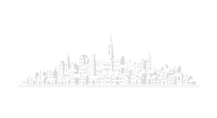 Obraz premium Historical European city panorama with old houses and church towers