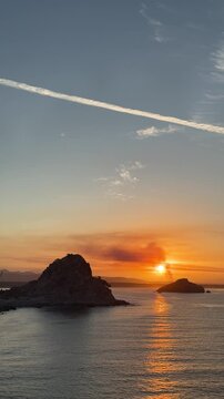 Beautiful Sunrise over Isla de Los Chivos in Mazatlan Mexico
