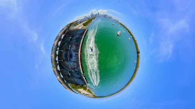 Miami Marine Stadium static tiny planet effect