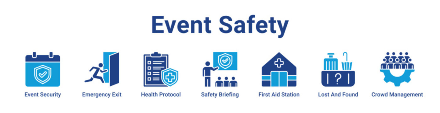 Event Safety Web Icon Banner and Collection