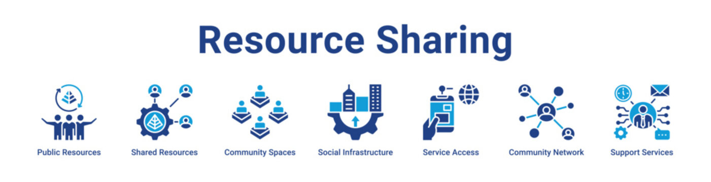 Resource Sharing Web Icon Banner and Collection