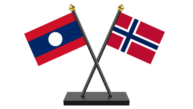 Flag of Norway and Lao People's Democratic Republic