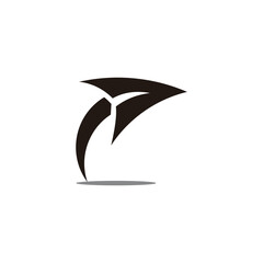 Obraz premium letter p abstract arrow simple motion logo vector