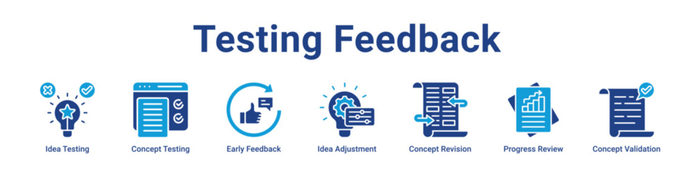 -Testing Feedback Web Icon Banner and Collection