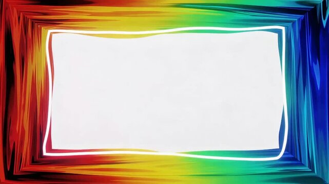Vibrant Rainbow Frame Abstract Video Background.