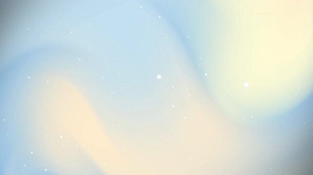  Gentle light blue and pale yellow gradient waves with floating white particles, ideal for ethereal, dreamy, and minimal aesthetic video backgrounds