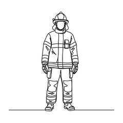 Obraz premium Professional Firefighter Standing in Full Gear