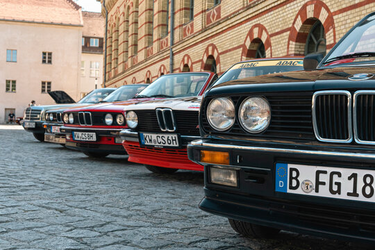 Berlin, Germany - May 2, 2026. BMW classic cars at Oldtimer Open Air