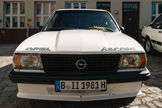 Berlin, Germany - May 2, 2026. Opel Ascona at Oldtimer Open Air