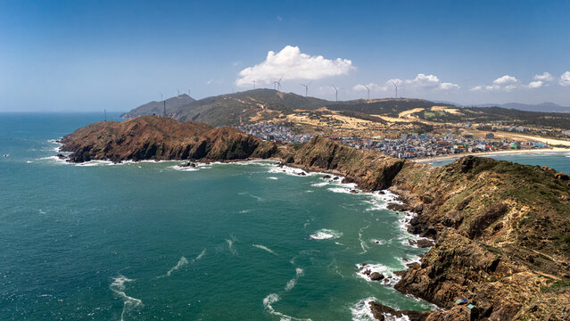 Eo Gio peninsula aerial drone Quy Nhon Vietnam