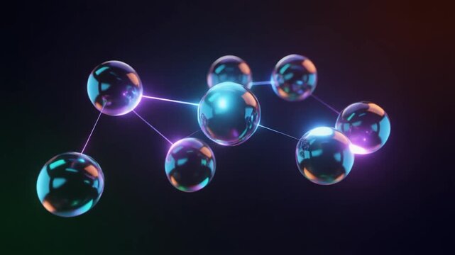 Abstract Quantum Computing Network with Glowing Connected Particles
