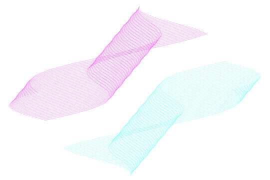 Abstract Pink Cyan Mesh Wave Lines Glow Background