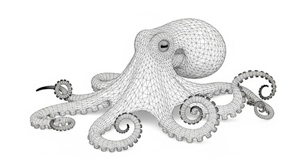 Detailed illustration of an octopus with intricate textures and patterns. © Mutmainah