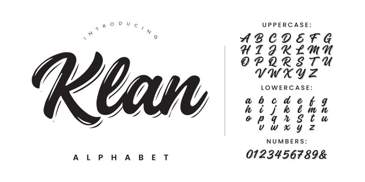 Klan powerful bold brush script font for sport apparel branding and action movie poster design