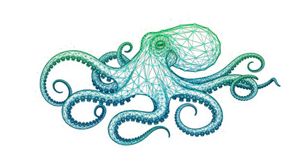 Detailed illustration of a vibrant octopus with swirling tentacles. © Mutmainah
