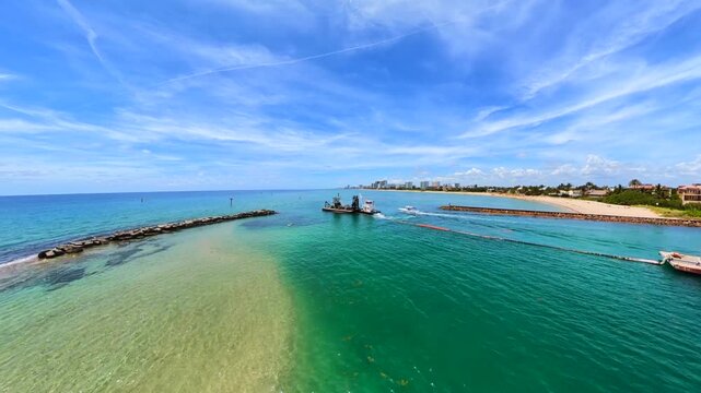 Dredge barge Hillsboro Inlet Florida 2026