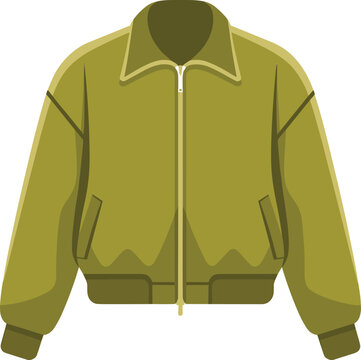 Boxy zipped blouson jacket vector on white background.