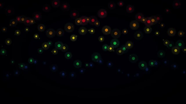 Magical bokeh lights dance in a dark, vibrant, and abstract celebration.